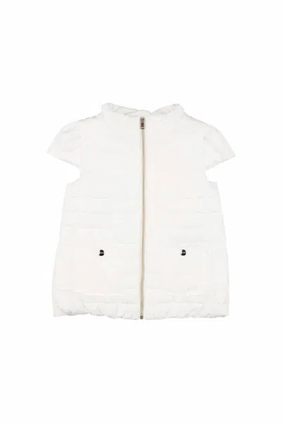 Herno Kids Quilted Cap Sleeve Vest In White