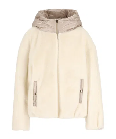 Herno Kids Quilted Hooded Jacket In Neutral