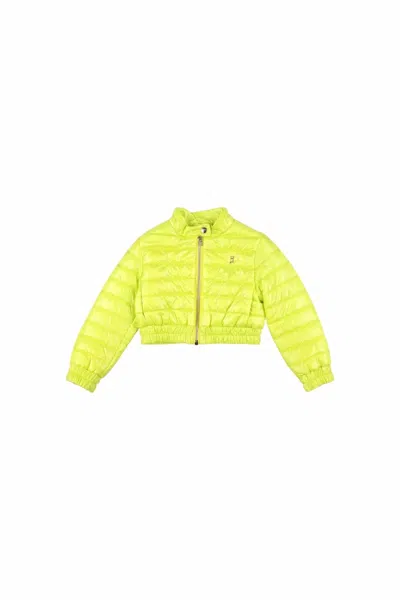 Herno Kids Quilted Puffer Jacket In Giallo Fluo In Multi