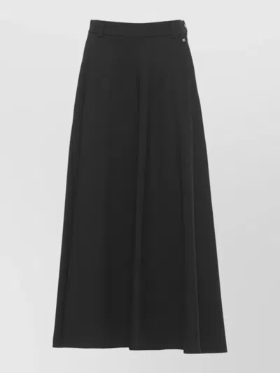 Herno Knee Length Midi Skirt Side Pockets In Black