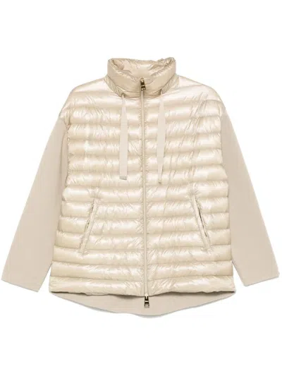Herno Knit Detail Jacket In Beige