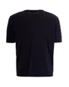 Herno Knit Effect Blue T-shirt In Blue