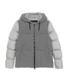 Herno Knit-panels Puffer Jacket In Gray