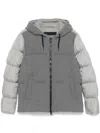 Herno Knit-panels Puffer Jacket In Grey