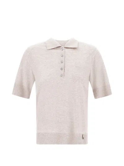 Herno Knit Polo Shirt In Neutral