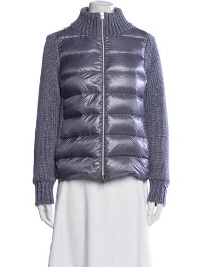Pre-owned Herno Knit Puffer Jacket Down Jacket In Metallic/purple