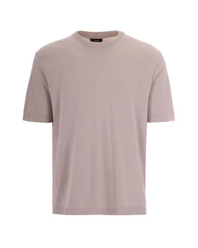 HERNO HERNO KNIT-EFFECT PIQUÉ T-SHIRT