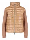 Herno Knitted And Nylon Down Jacket In Multi