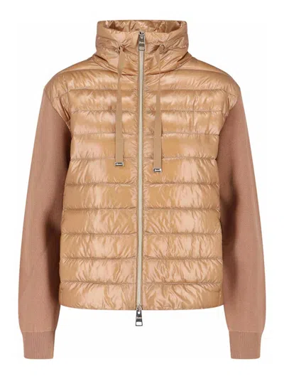 Herno Knitted And Nylon Down Jacket In Multi