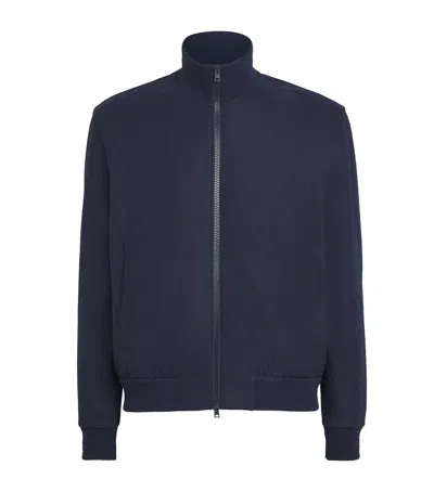 Herno Knitted Bomber Jacket In Blue