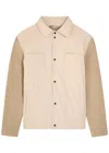 Herno Knitted Cotton And Shell Overshirt In Brown