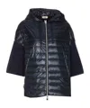 Herno Knitted-panels Hooded Puffer Jacket In Black