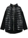 Herno Knitted-panels Puffer Jacket In Black