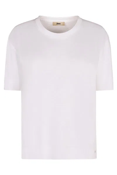 Herno White Lyocell Blend T-shirt