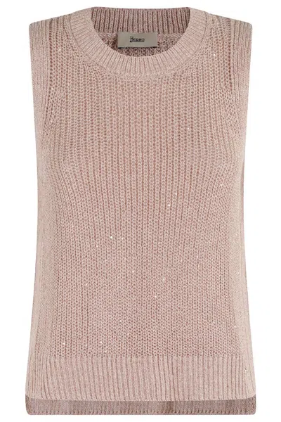 HERNO KNITTED TOP WITH SIDE OPENINGS
