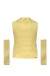 Herno Knitted Vest With Sleeves In Yellow