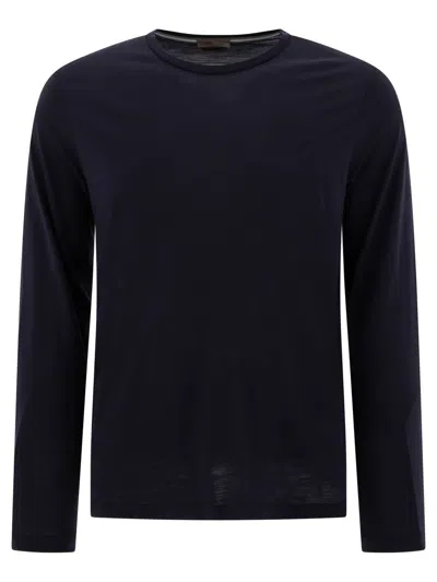 Herno Combed Yarn Wool Jersey T-shirt In Black