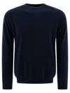 Herno Resort Sweater In Plain Cashmere In Blue