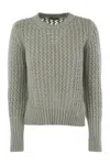 Herno Elegant Alpaca-wool Blend Sweater With Graphic Openwork