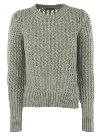 Herno Knitwear In Alpaca And Wool Yarn In Green