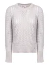 Herno Crewneck Knitted Jumper In White