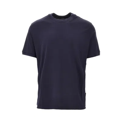 Herno Crew-neck Wool T-shirt In Blue
