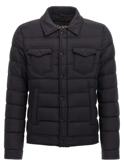 Herno La Denim Down Jacket In Black