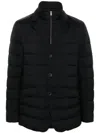 Herno Quilted Lightweight Down Coat With High Collar In Black
