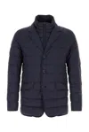Herno Polyester Down Jacket With Feather-down Padding For Men In Blue