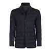 Herno Tailored Black Puffer Jacket With Notched Collar In Black