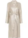 Herno Lamé-effect Trench Coat In Gold