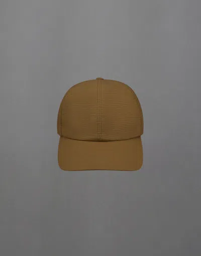 Herno Laminar Baseball Cap In Waxed Ripstop In Brown