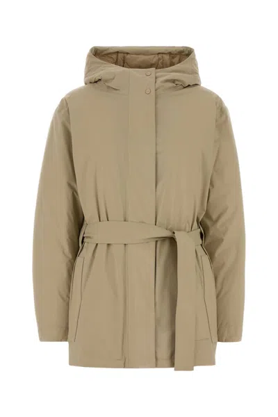 Herno Laminar Beige Nylon Mini Down Jacket In Brown