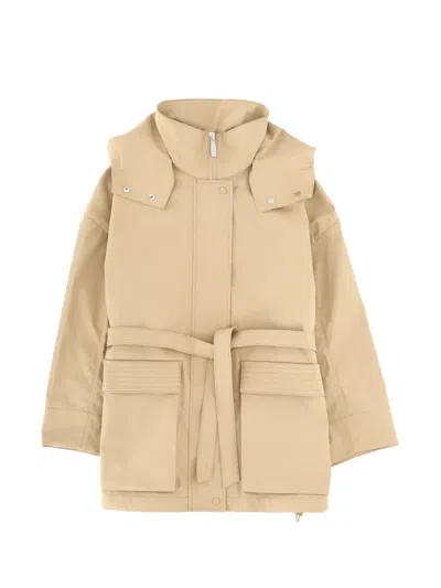 Herno Laminar Belted Parka In Neutral