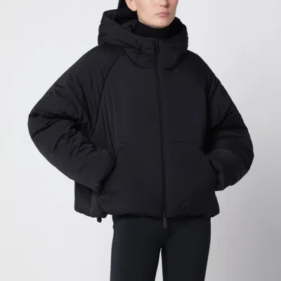 Herno Laminar Black Laminar Padded Technical Nylon High-collar Jacket With Relaxed Fit