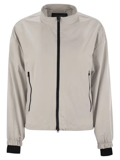 Herno Laminar Bomber Jacket With Zip In Gray