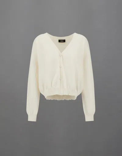 Herno Laminar Cardigan In Co/r-ny In White