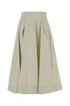 Herno Laminar Chalk Nylon Skirt In Neutral