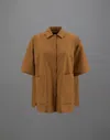 Herno Laminar Shirt In Climate Regulation Ripstop In Tobacco