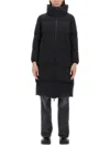 Herno Long Length Quilted Coat With High Collar In Black