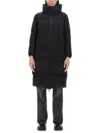 Herno Long Length Quilted Coat With High Collar In Black