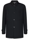 Herno Laminated Fabric Raincoat In Black