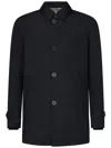 Herno Laminated Fabric Raincoat In Black