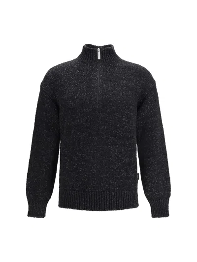 Herno Laminar Cotton Sweater In Black