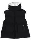 Herno Laminar Black Polyester Blend Sleeveless Down Jacket In Black