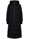 Herno Long Length Quilted Coat With High Collar In Black