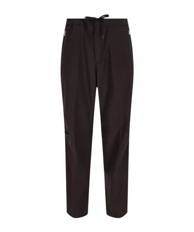 Herno Laminar Drawstring Straight-leg Trousers In Black
