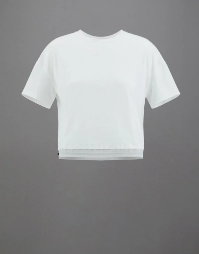 Herno Laminar Drawstring T-shirt In Dynamic Interlock In White