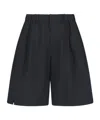 Herno Black Technical Coulisse Textured Pattern Shorts In Blue