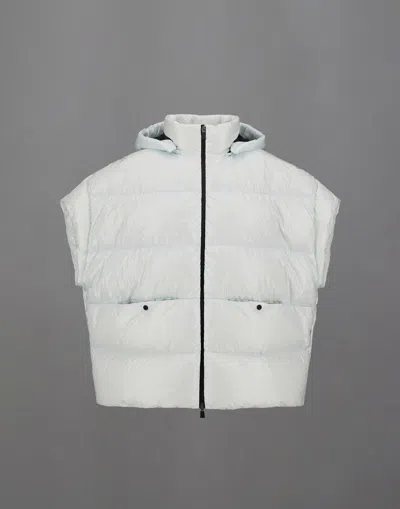 Herno Laminar Gilet In 2l Glazed Ripstop In Eis/hellblau